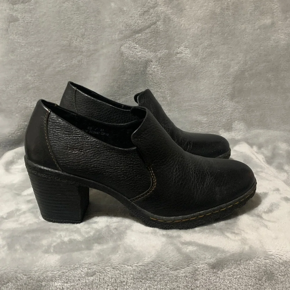 BOC Born Concept Black Leather Ankle Boots Booties Women's US‎ 9.5 EU 41 Block